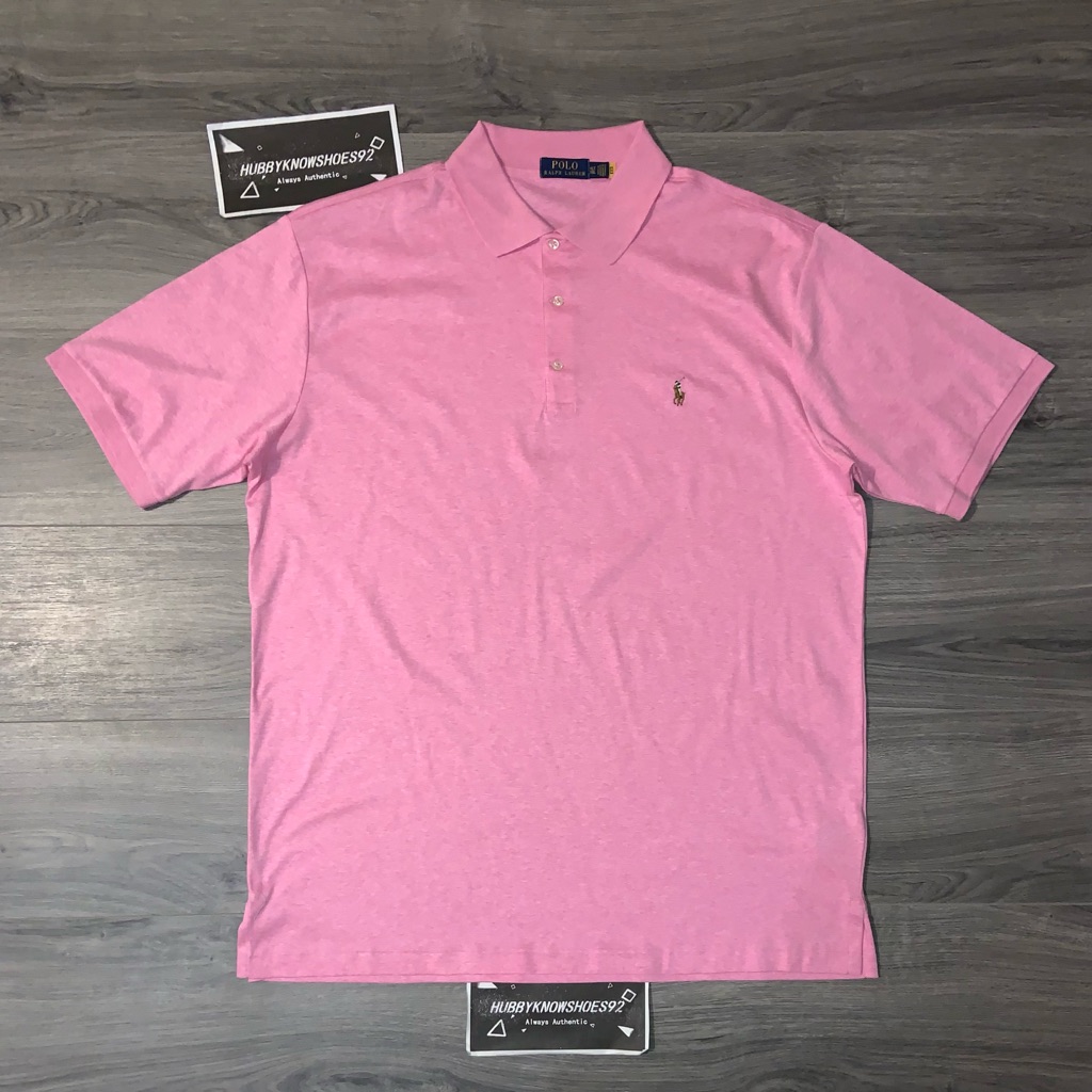 Polo Ralph Lauren Men’s Big & Tall Soft Touch Interlock Polo Shirt Heather Pink